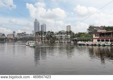 Hanoi, Vietnam, January 2023.  Panoramic View Of Truc Bach Lake In The City Center
