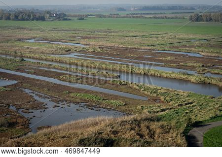 Overview From The Wetlands In Burgh-haamstede, From The Plompe Tower. Zeeland, The Netherlands.