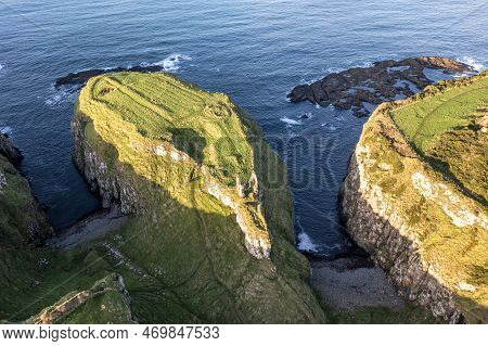 Dunseverick Castle Is Located West Of The Village Of Dunseverick, In County Antrim, In Northern Irel