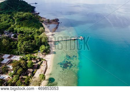 Aerial View From Drone At A Tropical Beach In Puket Thailand