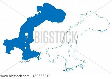 Lake Patzcuaro (united Mexican States, Mexico, Central America) Map Vector Illustration, Scribble Sk