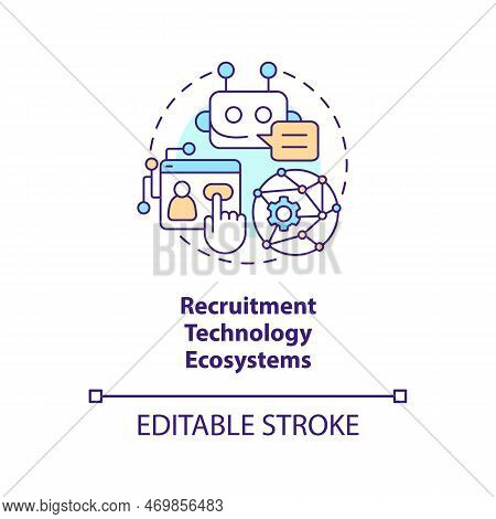 Recruitment Technology Ecosystems Concept Icon. Automated System. Recruitment Trend Abstract Idea Th