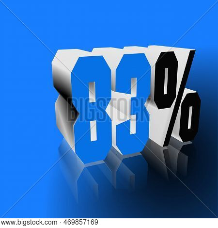 83%, 83 Percent As A 3d Illustration, 3d Rendering