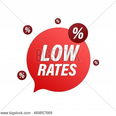 Low Rates. Percent Down. Cost Rate. Vector Stock Illustration.