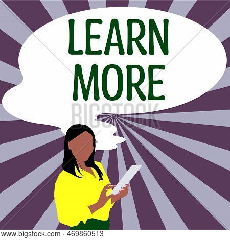 Sign Displaying Learn More. Business Overview Deepen Knowledge Of The Thing You Want To Do Or New Sk