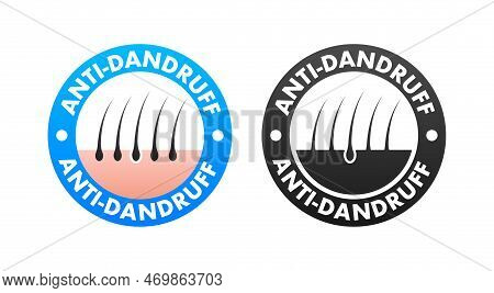 Anti Dandruff Sign, Label. Anti Hairfall Vector Stock Illustration.