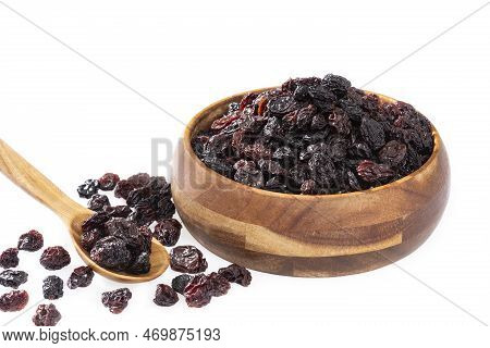 Healthy Food - Nuts Dehydrated Grapes; Photo White Background