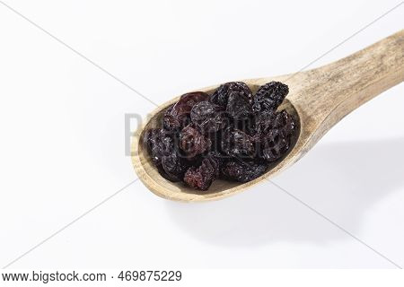 Healthy Food - Nuts Dehydrated Grapes; Photo White Background