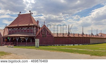 Palic, Serbia - August 01, 2022: Cafe Restaurant Women Lido Beach At Lake Palic Coast Hot Summer Day
