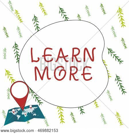 Sign Displaying Learn More. Word For Deepen Knowledge Of The Thing You Want To Do Or New Skill