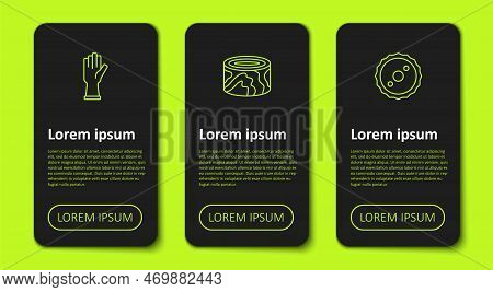 Set Line Protective Gloves, Wooden Logs And Circular Saw Blade. Business Infographic Template. Vecto