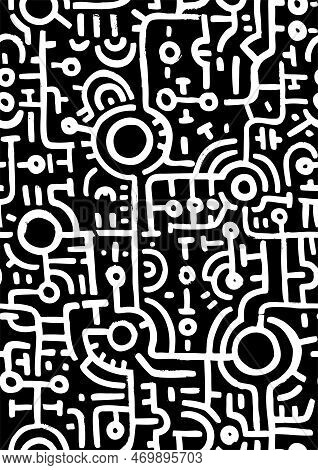 Noisy Seamless Pattern Hand Drawn With Dry Brush