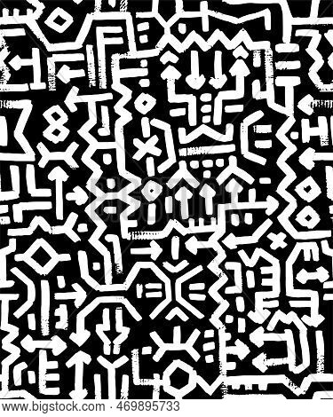 Noisy Seamless Pattern Hand Drawn With Dry Brush