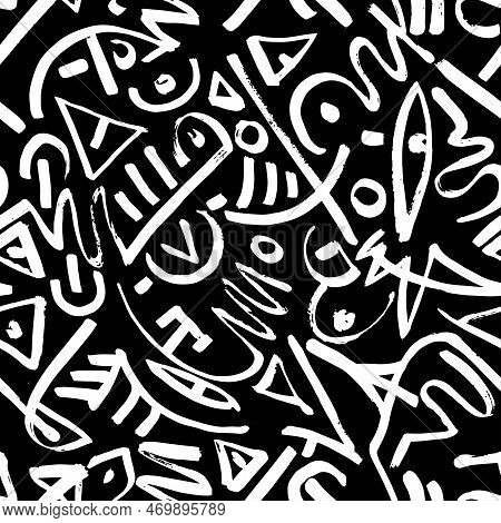 Noisy Seamless Pattern Hand Drawn With Dry Brush