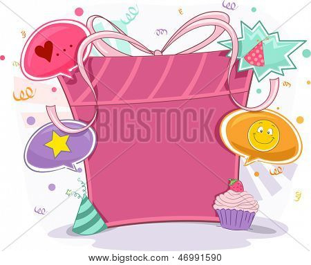 Illustration de fond de trame de cadeau d'anniversaire