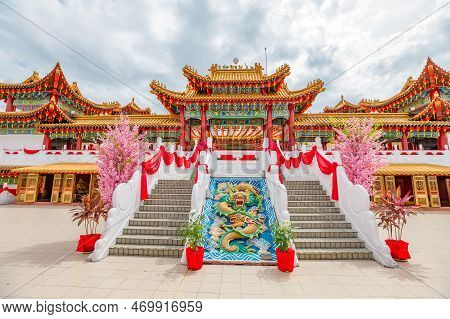 Thean Hou Temple Stands In Kuala Lumpur, Malaysia, Chinese Architectural Beauty And Design. This Chi