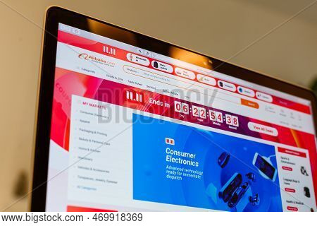Kyiv, Ukraine - November 11, 2019: The Homepage Of The Official Website For The Alibaba Group - The 