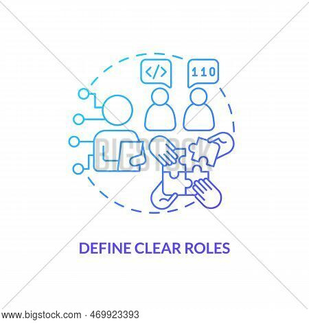 Define Clear Roles Blue Gradient Concept Icon. Job Position Description. Hiring Process. It Staffing