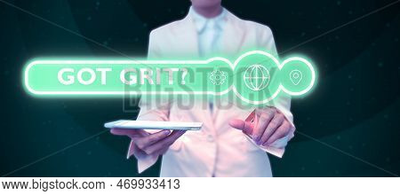 Text Showing Inspiration Got Grit. Business Concept A Hardwork With Perseverance Towards The Desired