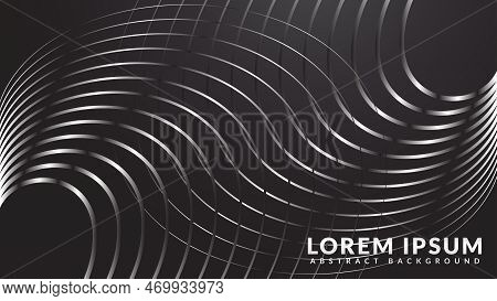 Monochrome Arch Line Pattern. Abstract Background Design Template