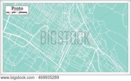Prato Italy City Map In Retro Style. Outline Map. Vector Illustration.