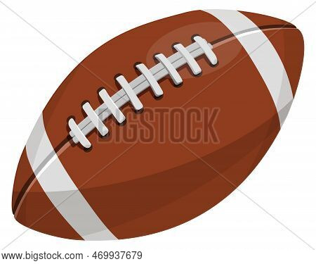 American Football Ball Cartoon Icon. Ragby Symbol