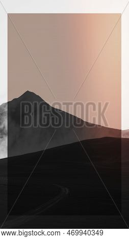 A Image Of Curve Road With A Misty Mountain