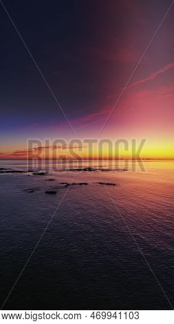 A Image Of Sunset Over Jersey's West Coast
