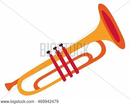 Brass Trumpet Toy. Orchestra Music Color Icon
