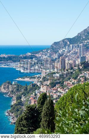 View Of The Sea And The Cote D'azur From The Fortress Of The Ancient Castle In Roquebrune-cap-martin