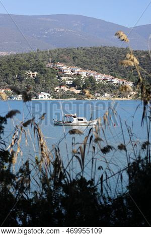 Milas, Mugla, Turkey : 24 January 2023 In The Kazıklı Village Of Milas District, The Boats Of The Lo