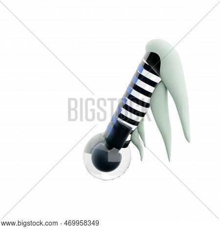 3d Rendering Low Degree Thermometer Covered With Snow Icon. 3d Render Cold Weather Meteorology Therm