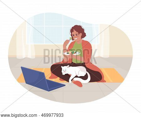 Binge Viewing Movies 2d Vector Isolated Illustration