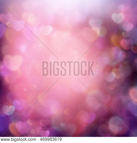 Defocused Hearts Bokeh Background. Eps 10 Vector File
