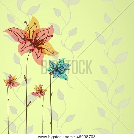 Floral hand-drawn vector background