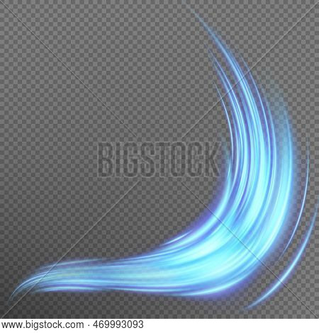 Blue Abstract Effect Object Burst With Blurred Magic Neon Light. Eps 10 Vector File Included