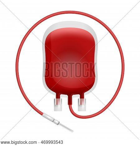 Packed Red Blood Cells For Blood Transfusion Or Donation. Vector Illustration
