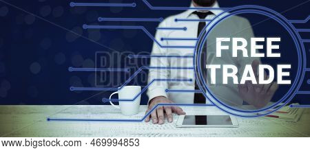 Conceptual Display Free Trade. Business Concept The Ability To Buy And Sell On Your Own Terms And Me