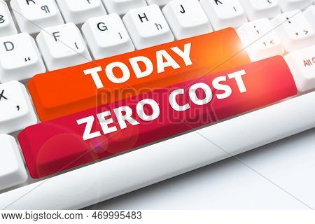 Writing Displaying Text Zero Cost. Word Written On Business Decision That Does Not Entail Any Expens