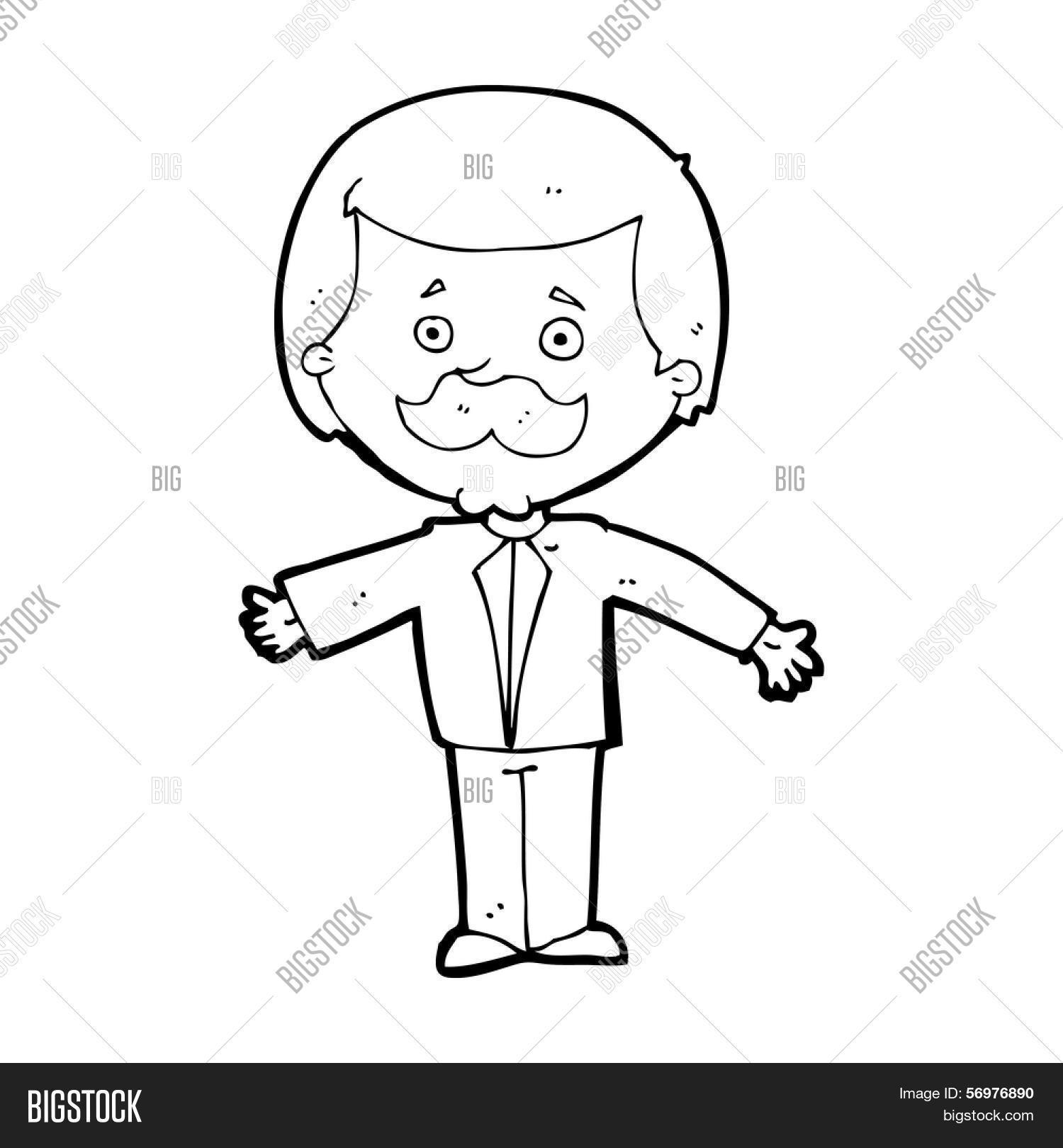 Cartoon Mustache Man Vector & Photo (Free Trial) Bigstock