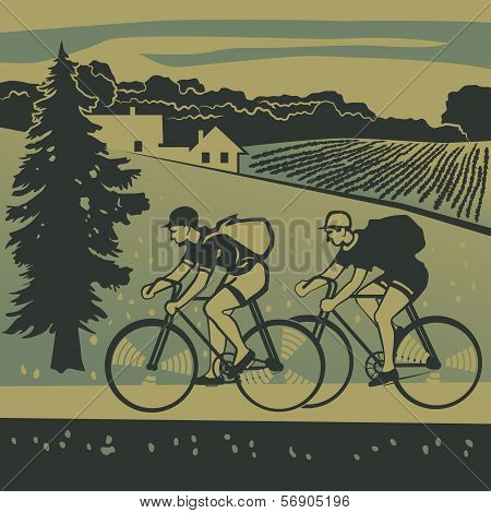 Bicyclists Traveling Around The Country