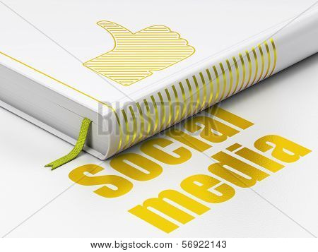 Social network concept: book Thumb Up, Social Media on white background