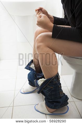 Young Man Have Constipation Or Diarrhea Problems