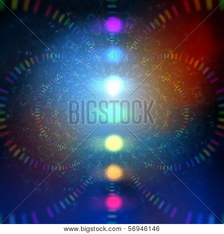 cosmic energy abstract background with rainbow corcles