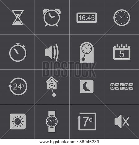 Vector black  time icons set