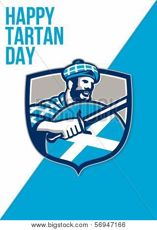 Happy Tartan Day Highlander Greeting Card