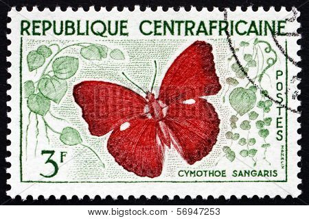Postage Stamp Central African Republic 1961 Cymothoe Sangaris, Butterfly