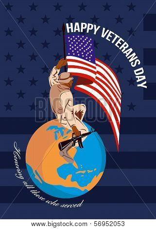 Modern American Veterans Day Greeting Card