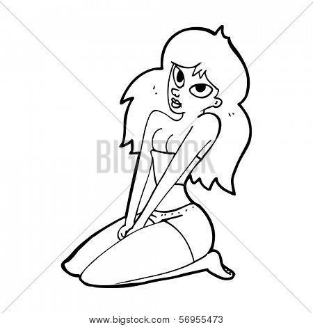 cartoon woman in skimpy clothing