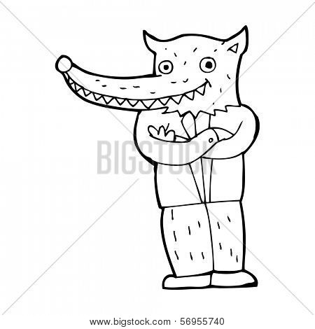 cartoon wolf man